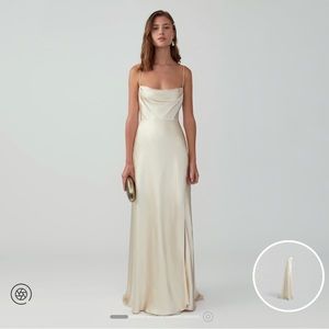 Fame and partners strappy draped gown